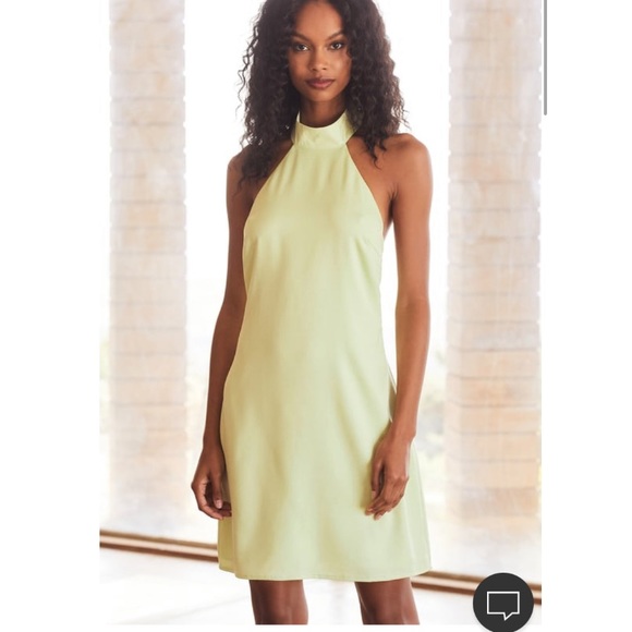 Green Satin Halter Dress NWT SOLD OUT - Picture 5 of 6